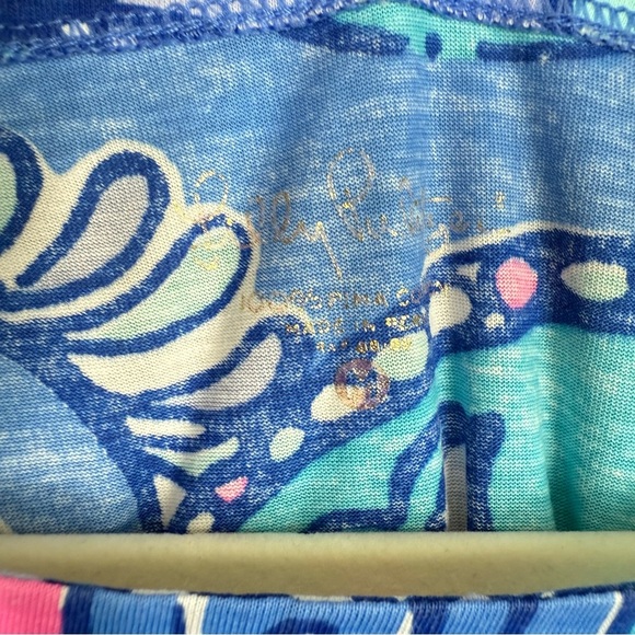 Lilly Pulitzer Alida Boatneck Sea Jewels Top Womens Medium Preppy Pink Blue - Picture 5 of 7